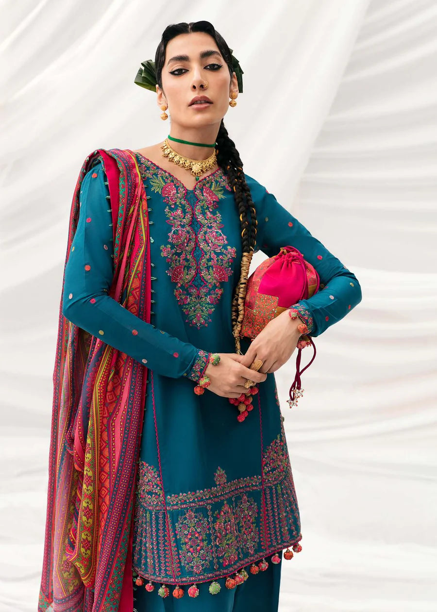 Hussain Rehar Winter Embroidered 3pc Dhanak Suite - VL1223