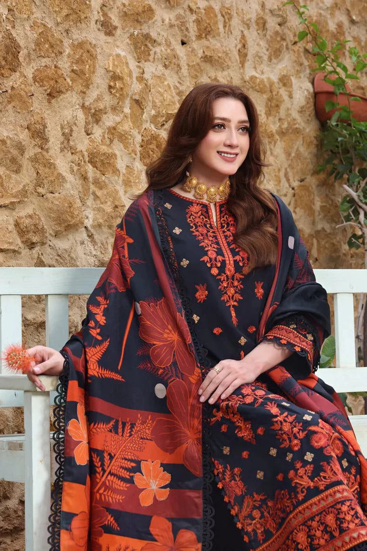 Asim Jofa, unstitched 3 piece Lawn sequence embroidered suit - VL1333