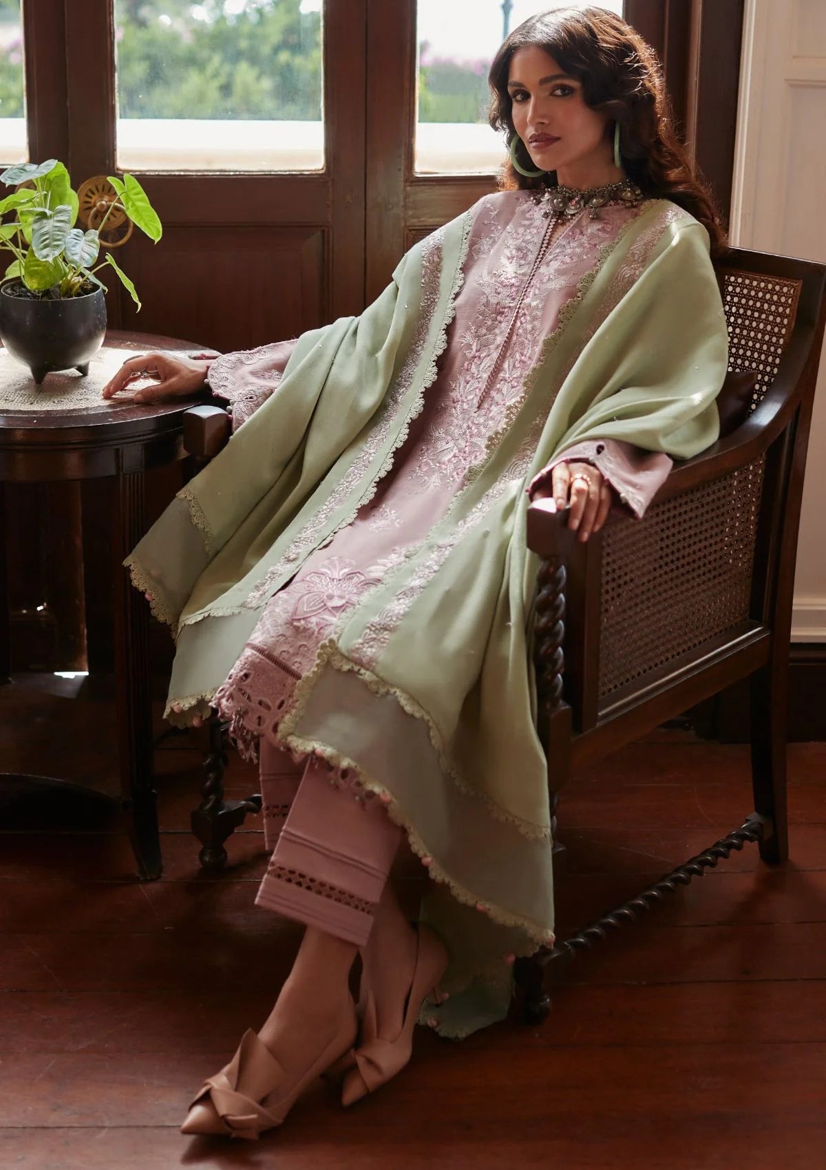 Zaha, unstitched 3 piece embroidered summer suit VL887