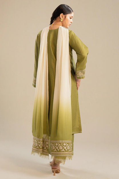 Zara Shahjahan - Embroidered Lawn 3pc with Embroidered Chiffon Dupatta- VL1335