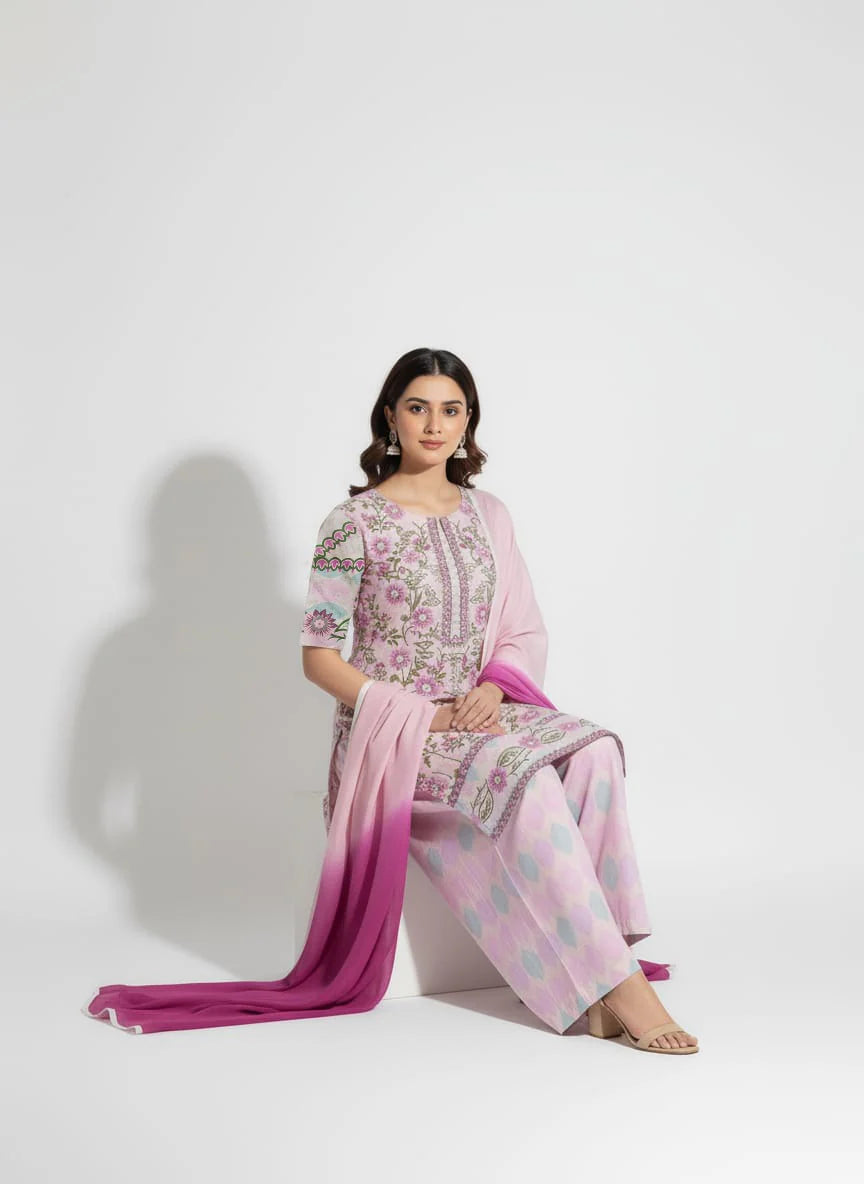 Limelight - Winter 3PC Karandi Digital Print Dress - VL1209