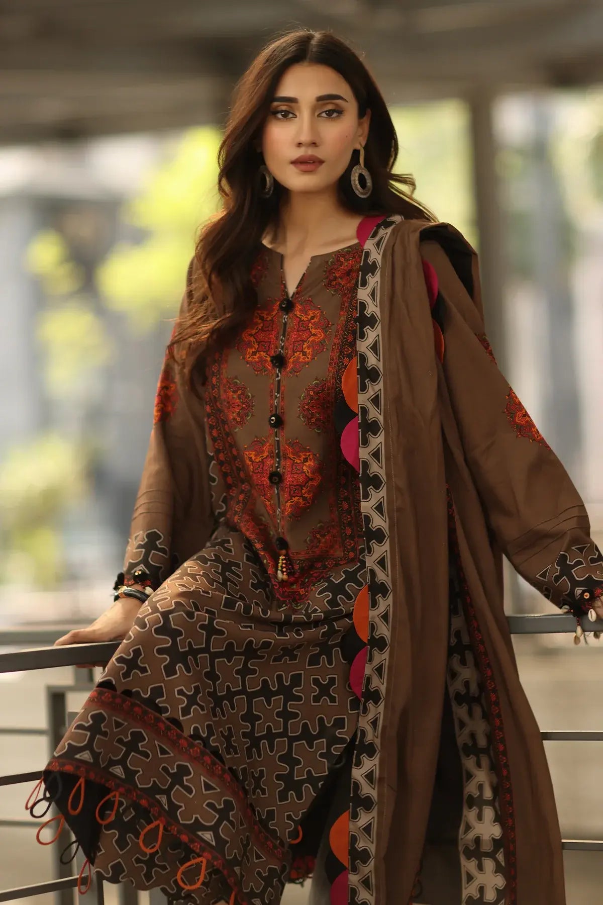Asim Jofa - Winter 3PC Karandi Digital Print Dress - VL1221