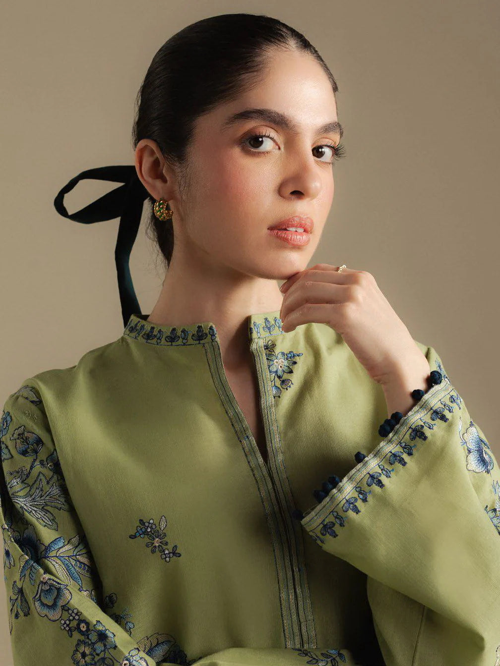 Asling - 3PC Summer Embroidered Suit - VL1261