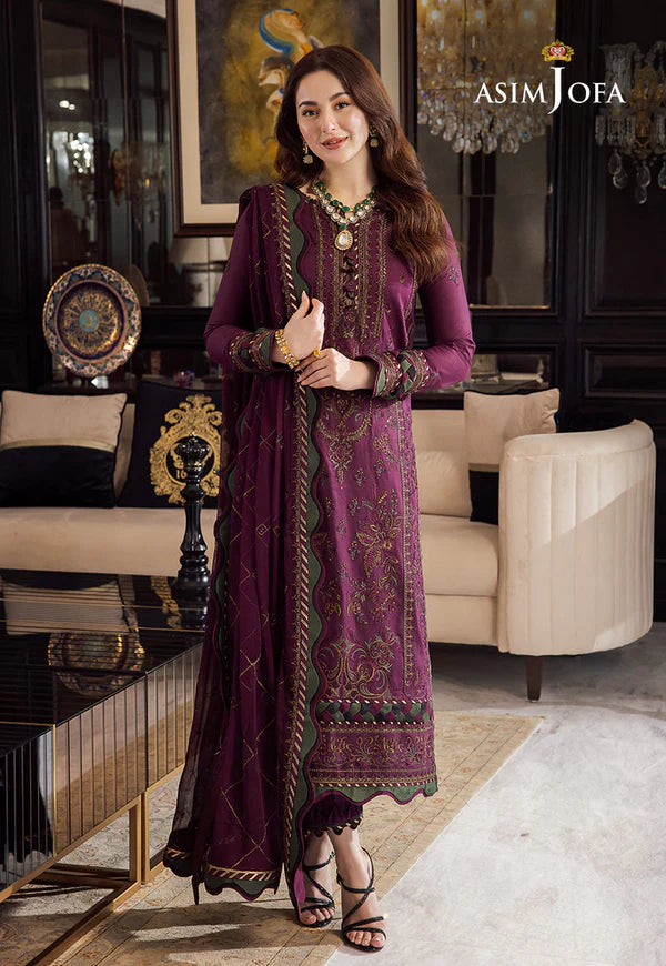 Asim Jofa, unstitched 3 piece Dhanak sequence embroidered suit - VL1024