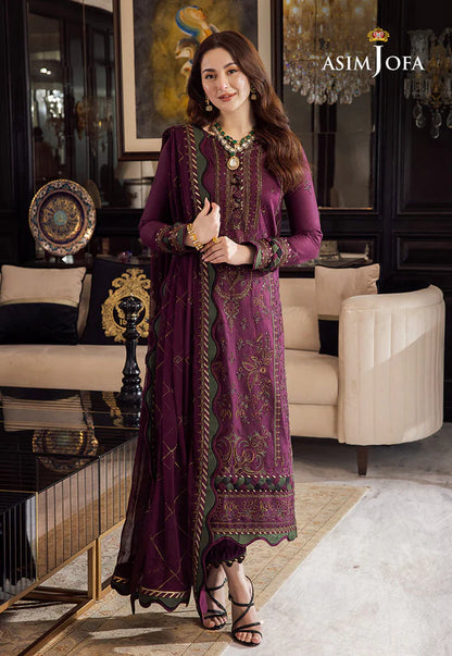 Asim Jofa, unstitched 3 piece Dhanak sequence embroidered suit - VL1024