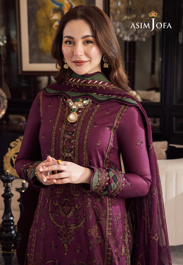 Asim Jofa, unstitched 3 piece Dhanak sequence embroidered suit - VL1024