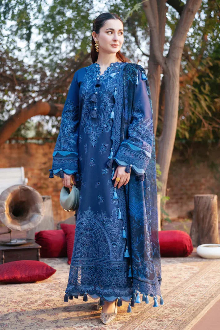 Veezal - Summer 3PC Lawn Chikenkari Embroidered Shirt - VL1338