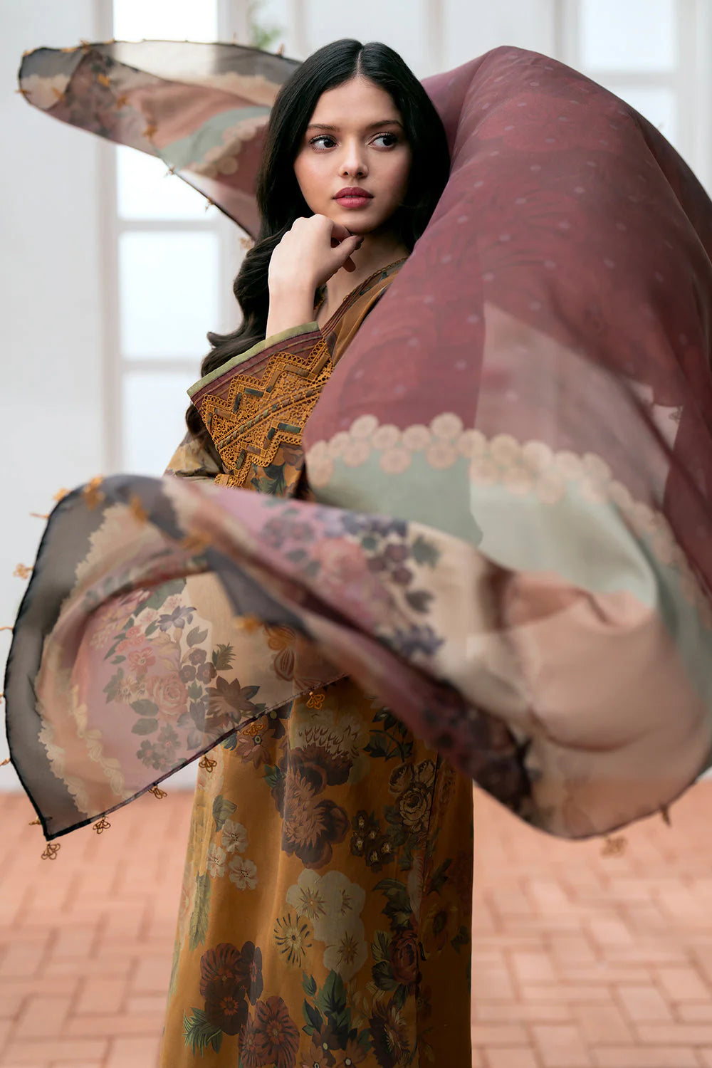 3 Piece Unstitched Karandi Suit ( Print Shawl ) VL893