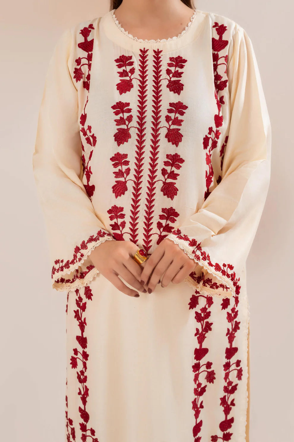 Rehan Rehar 3 Piece Embroidered Dhanak Suit - VL1237