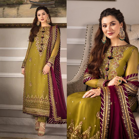 3PC Lawn Heavy Embroidered Shirt & Chiffon Embroidered Dupatta. VL731