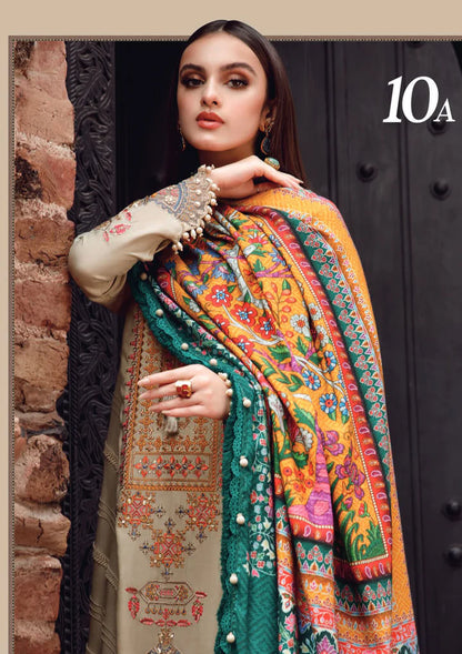 VL318 3PC Dhanak suit with Print Wool Shawll