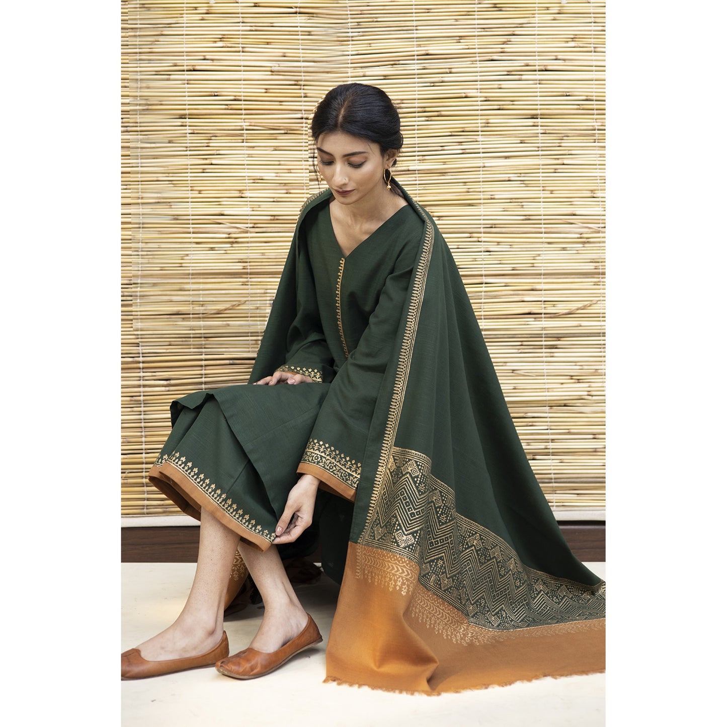 VL305 3PC Dhanak suit with Digital print Shawll